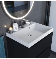 Раковина для ванной кварцевая Uperwood Classic Quartz 60х45х15 см, белая матовая, жасмин