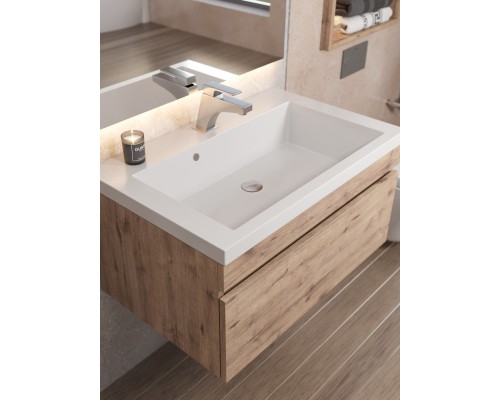 Раковина для ванной 75 см, Uperwood Eva, белая глянцевая