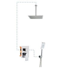 Душевая система EC218 AQG Alpha, с верхним душем и потолочным кронштейном, хром