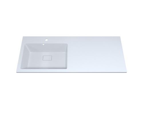 Раковина над стиральной машиной 120 см, Uperwood Cosmos, левая, крыло справа, белый глянец