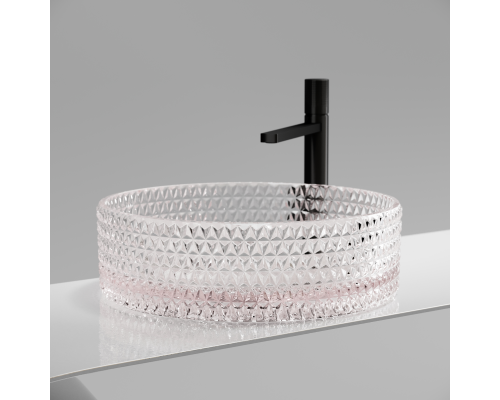 Чаша накладная круглая Ceramica Nova Cristal 36x36 розовый