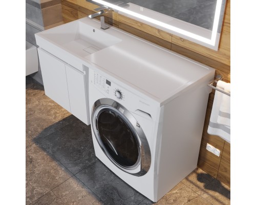 Раковина над стиральной машиной Uperwood Magenta 120х50х17,8 см, левая, крыло справа