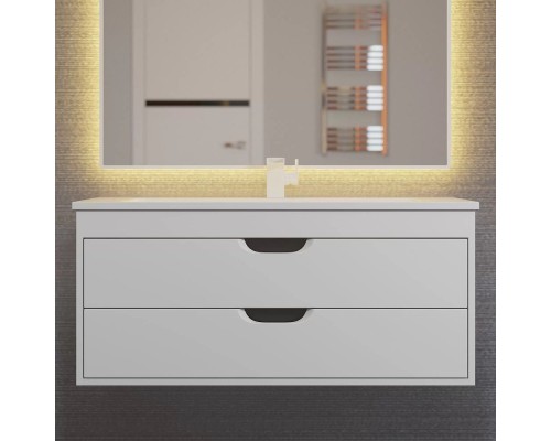 Тумба под раковину подвесная Uperwood Modul 95х44,4х55 см, белая/графит