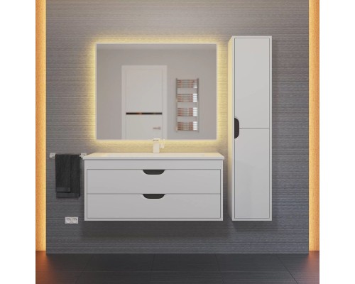 Тумба под раковину подвесная Uperwood Modul 95х44,4х55 см, белая/графит