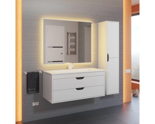 Тумба под раковину подвесная Uperwood Modul 95х44,4х55 см, белая/графит