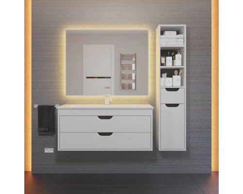 Тумба под раковину подвесная Uperwood Modul 95х44,4х55 см, белая/графит