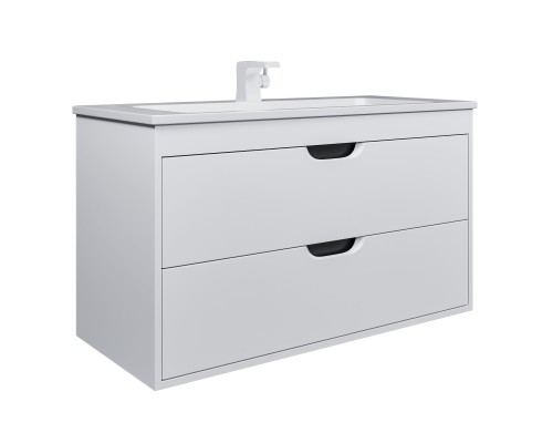 Тумба под раковину подвесная Uperwood Modul 95х44,4х55 см, белая/графит