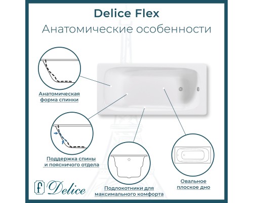 Ванна чугунная Delice Flex 170х80