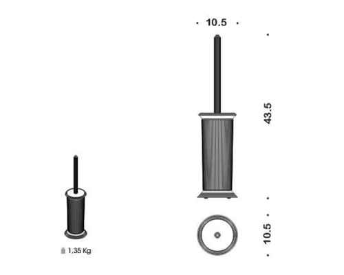 Туалетный ершик с колбой напольный 43.5 см Colombo Hermitag цвет античная бронза/матовое стекло