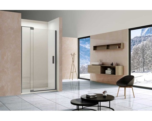 Душевая дверь Vincea Extra VDP-1E1112CLGM 1100x1200 вороненая сталь стекло прозрачное