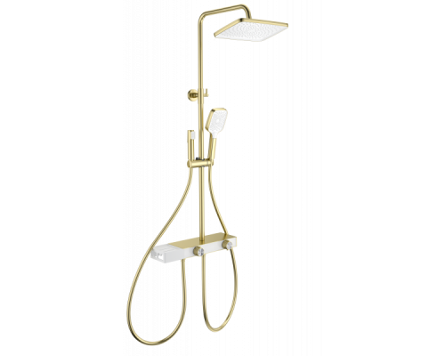 Душевая система с термостатом Wonzon&Woghand, Брашированное золото