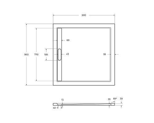 Душевой поддон из искусственного камня Cezares Tray AS 90x90 TRAY-AS-A-90-30-W Белый Душевой поддон из искусственного камня Cezares Tray AS 90x90 TRAY-AS-A-90-30-W Белый