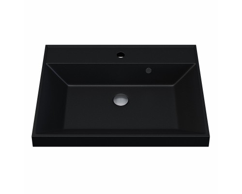 Раковина для ванной кварцевая Uperwood Classic Quartz 60х45х15 см, черная матовая, космос