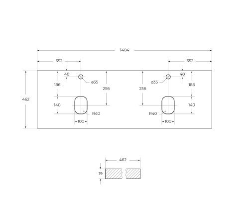 Столешница под раковину BelBagno 140 EK-140-2-BO Bianco Opaco