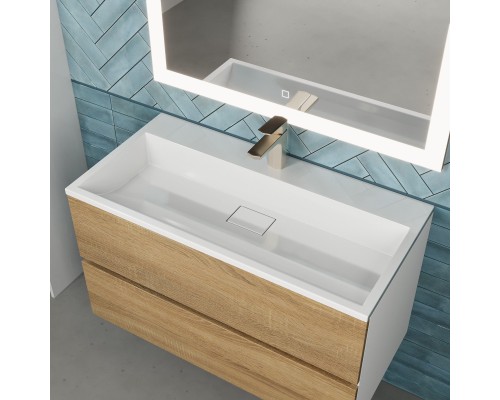 Раковина для ванной 90 см, Uperwood Barsa, белая глянцевая