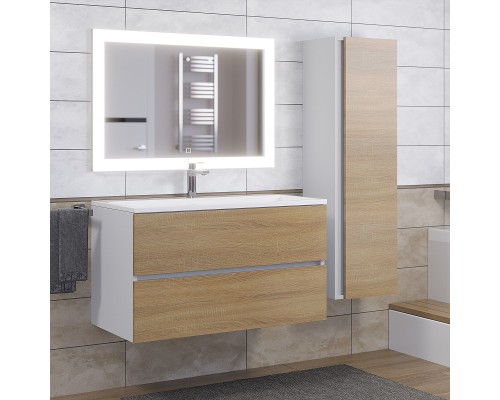 Раковина для ванной 90 см, Uperwood Barsa, белая глянцевая