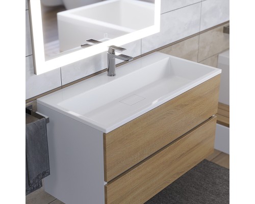 Раковина для ванной 90 см, Uperwood Barsa, белая глянцевая