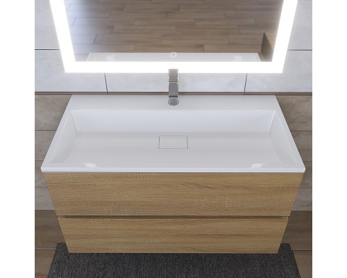 Раковина для ванной 90 см, Uperwood Barsa, белая глянцевая