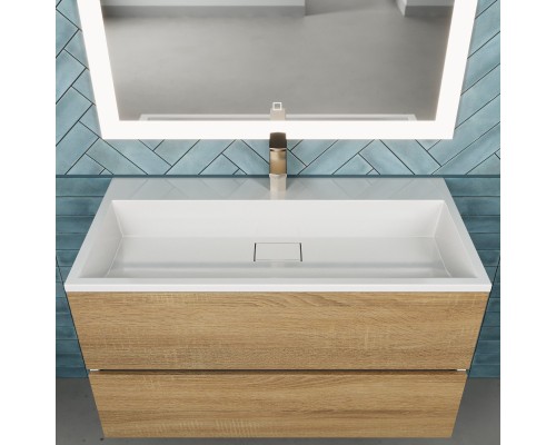 Раковина для ванной 90 см, Uperwood Barsa, белая глянцевая