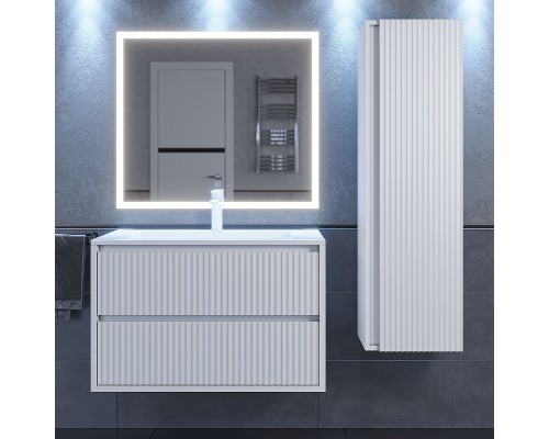 Тумба с раковиной 80 см, Uperwood Next Premium, белая, 2 ящика
