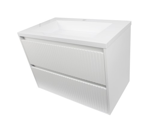 Тумба с раковиной 80 см, Uperwood Next Premium, белая, 2 ящика