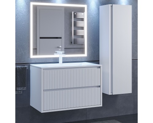 Тумба с раковиной 80 см, Uperwood Next Premium, белая, 2 ящика