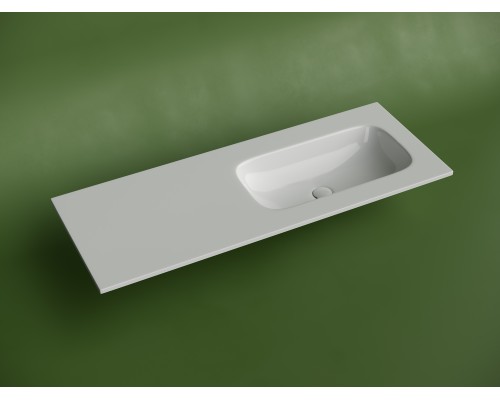Раковина накладная Ceramicanova Грация (Grace) чаша справа без отв под смеситель 1210x457x137 белый