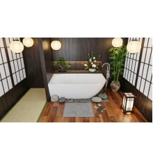 Ванна угловая из искусственного камня Flere Mail 170x85x59 L (белый глянец)