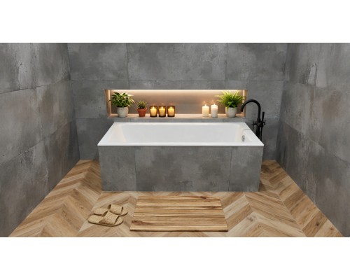Ванна из литьевого мрамора Flere Serena Slim 160x70x60 (белый глянец)