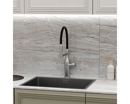 Смеситель для кухни SANCOS Pride SC4011BNG с гибким изливом, нержавеющая сталь