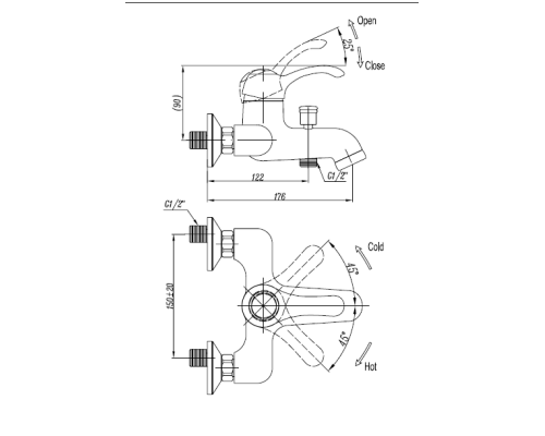 Смеситель для ванны Cezares Lira LIRA-M-VDM1-02 Бронза