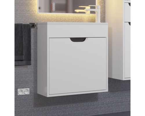 Тумба под раковину подвесная Uperwood Modul 60х21х60 см, белая/графит