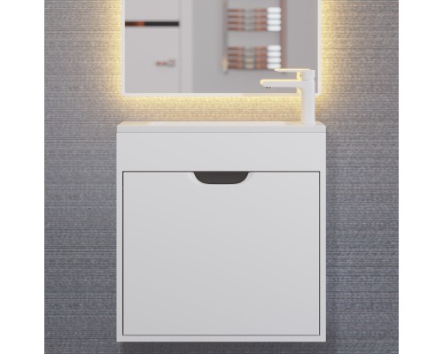 Тумба под раковину подвесная Uperwood Modul 60х21х60 см, белая/графит