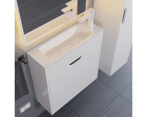 Тумба под раковину подвесная Uperwood Modul 60х21х60 см, белая/графит