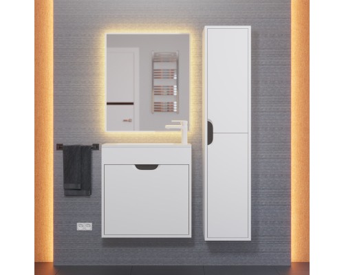 Тумба под раковину подвесная Uperwood Modul 60х21х60 см, белая/графит