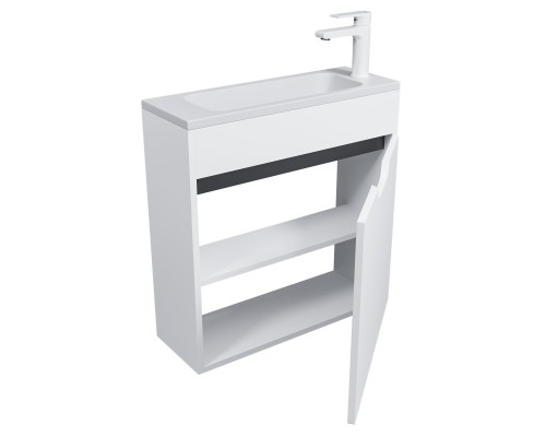 Тумба под раковину подвесная Uperwood Modul 60х21х60 см, белая/графит