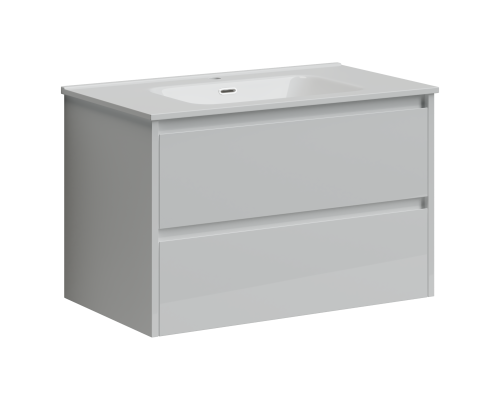 Тумба под раковину SANCOS Libra 790х450х500, c двумя ящиками, белый глянец