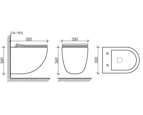 Комплект Подвесной унитаз Моно (Mono) Безободковый (Rimless) + Система инсталляции Баланс (Balance) кнопка Квадрат (Square), черный матовый
