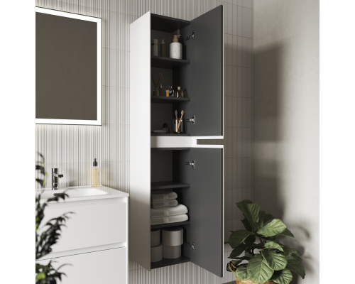 Шкаф-пенал SANCOS Cento подвесной белый глянец, 350х300х1600 мм,