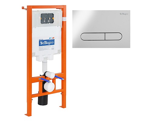 Инсталляция BelBagno BB002-80/BB005-PR-CHROME с клавишей смыва Хром глянцевый Инсталляция BelBagno BB002-80/BB005-PR-CHROME с клавишей смыва Хром глянцевый