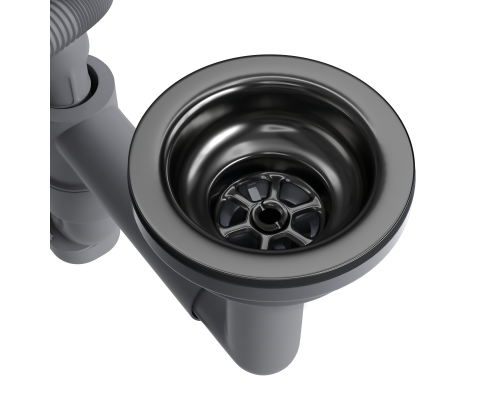 Выпуск для кухонной мойки Reflexion Part RX9003BL оружейная сталь