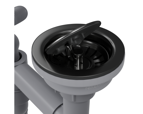 Выпуск для кухонной мойки Reflexion Part RX9003BL оружейная сталь