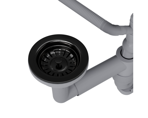 Выпуск для кухонной мойки Reflexion Part RX9003BL оружейная сталь