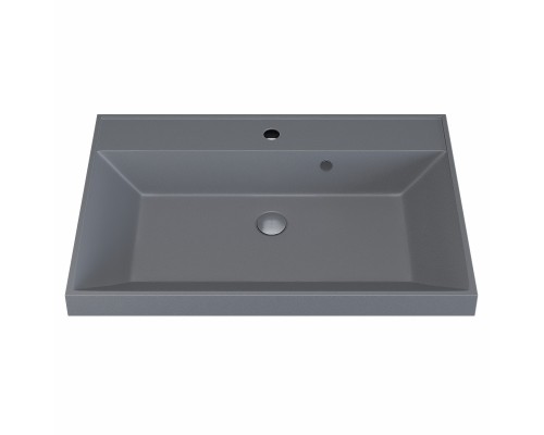 Раковина для ванной кварцевая Uperwood Classic Quartz 70х45х15 см, серая матовая, бетон