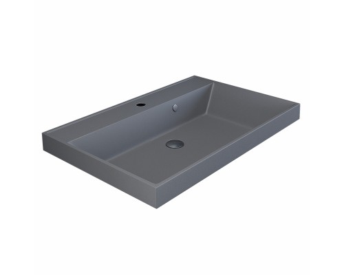 Раковина для ванной кварцевая Uperwood Classic Quartz 70х45х15 см, серая матовая, бетон