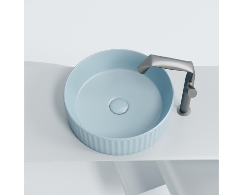 Раковина-чаша накладная Ceramicanova голубой матовый Element 360x360x115