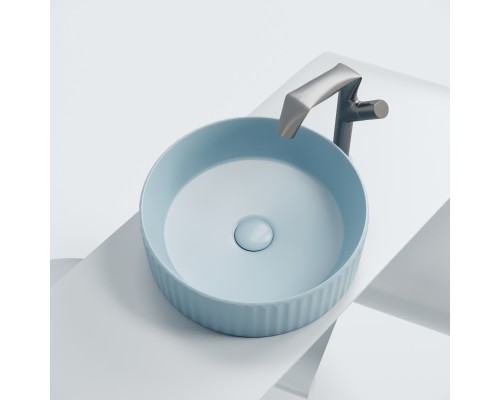 Раковина-чаша накладная Ceramicanova голубой матовый Element 360x360x115