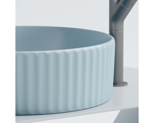 Раковина-чаша накладная Ceramicanova голубой матовый Element 360x360x115