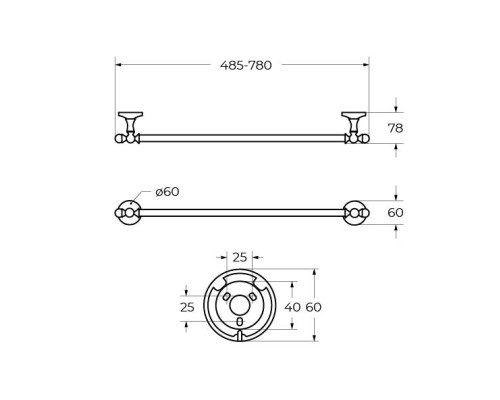 Полотенцедержатель Art&Max Antic Crystal AM-E-2624CLS Хром