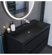 Раковина для ванной кварцевая Uperwood Classic Quartz 90х45х15 см, черная матовая, уголь